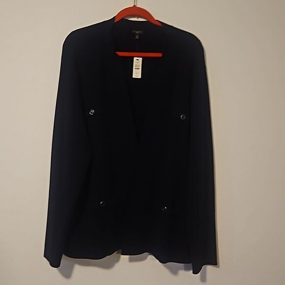 TALBOTS WOMAN OPEN FRONT CARDIGAN  NEW 3X black - Picture 1 of 8
